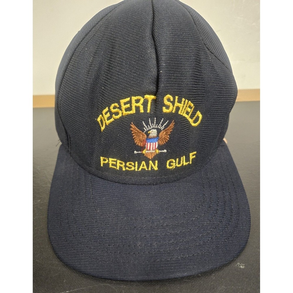 Vintage Operation Desert Storm Persian Gulf Black Snapback Hat Made In USA